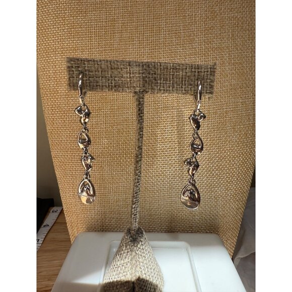 Givenchy Silver-Tone Pavé Crystal Open Pear Linear Drop Earrings - Picture 7 of 16